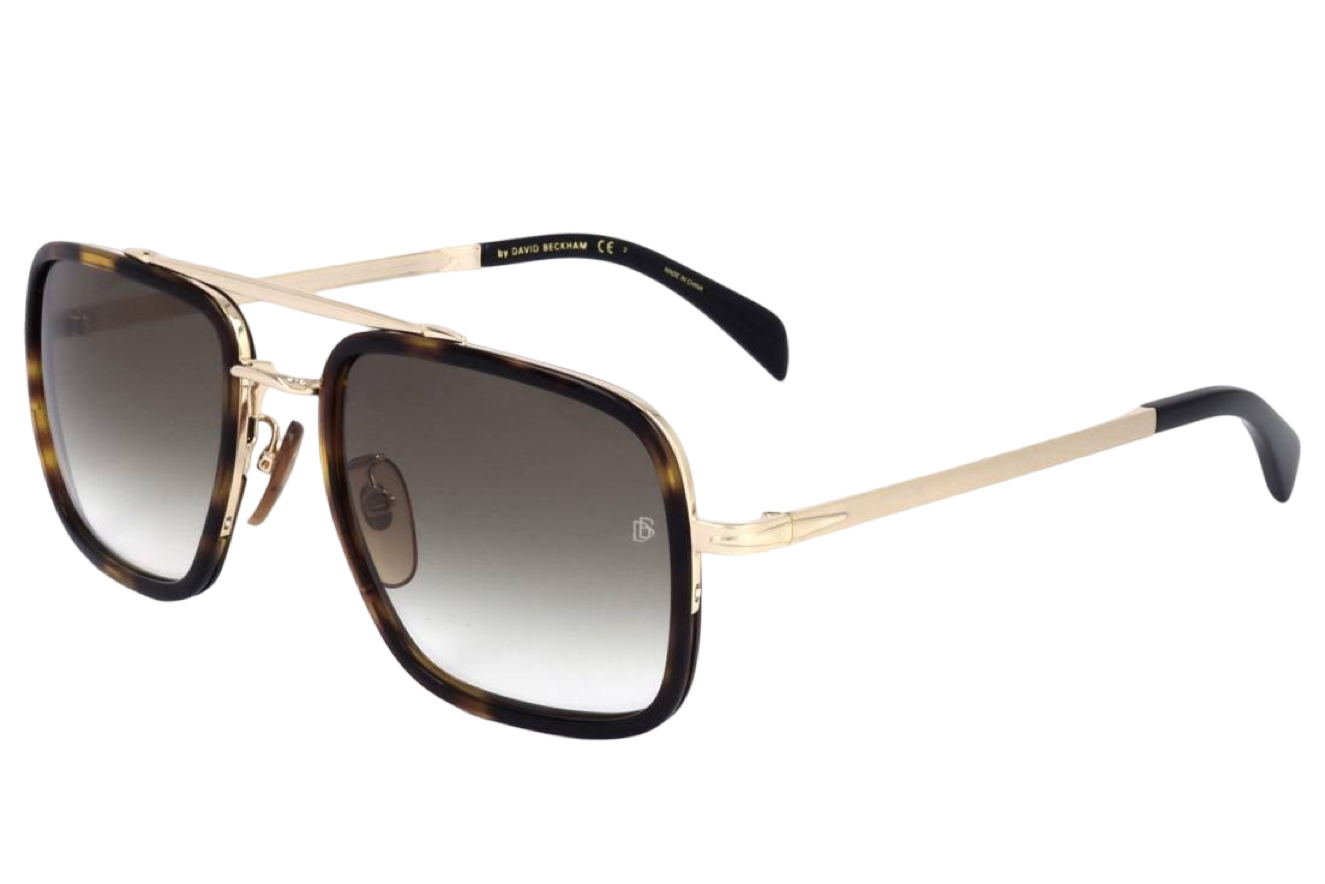 David Beckham DB 7002/S Occhiali Da Sole Uomo - Montatura Grigio Corno E Rosa, Lenti Ruthenium